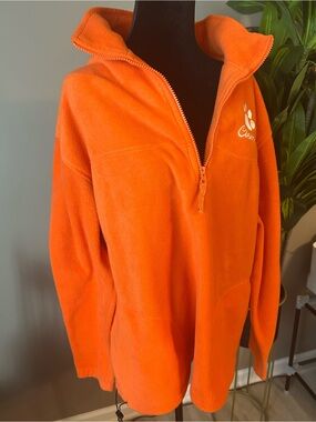 Orange Quarter-Zip Fleece Pullover Hoodie